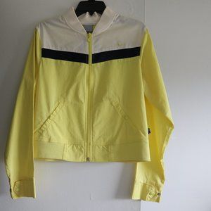Nike Track Jacket Bomber L Cotton Zipper Yellow White Vintage Women`s New